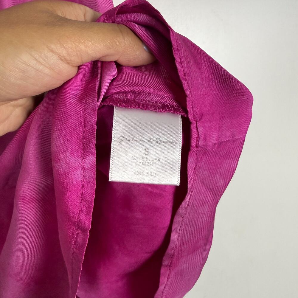 Graham & Spencer 100% Silk Tank Top Pink Tie Dye - S - Picture 4 of 8